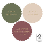 Multi - Santa Love Gold Faded Stickers (3 pieces)