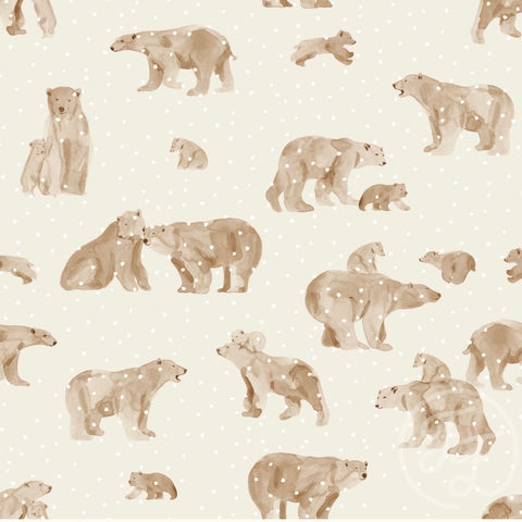 Family Fabrics / Jersey "Polar Bear Snow Almond“