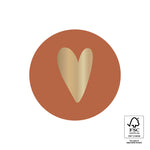 Autocollants Coeur Cognac Foncé (3 pièces)