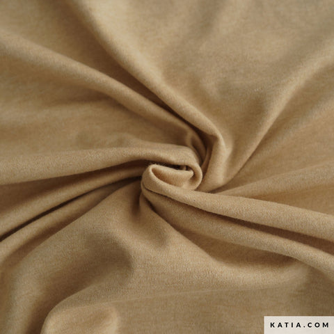 Purest Cotton Knit Interlock Jersey "Beige" made from organic cotton