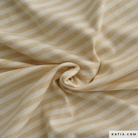 Jersey interlock en tricot de coton pur « Big Stripes » en coton biologique
